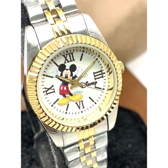 Disney Mickey Mouse Women's Watch W001993 Quartz Two Tone Stainless Steel - Picture 12 of 13